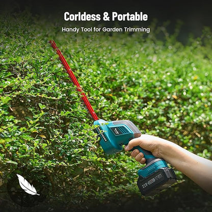 SEESII 6-in-1 Cordless Pole Saw & Hedge Trimmer Grass Shears Combo Kit, Electric Mini Chainsaw with 2×4.0 Ah Batteries, Extension Tree Pruner, Bush Trimmer Limb Branch Cutter, 16ft Long Reach