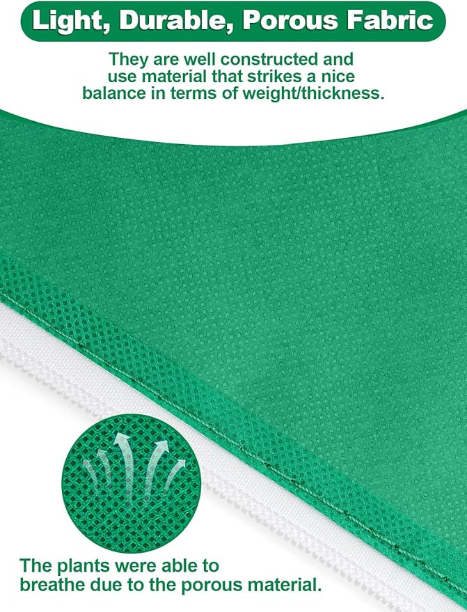 Abimars Thicker Plant Covers Freeze Protection Jacket 2.36 oz/yd², 4'x6' Reusable Winter Plant Covers with Drawstring & Zipper, 2 Pack Light, Porous Fabric for Plant Breathing