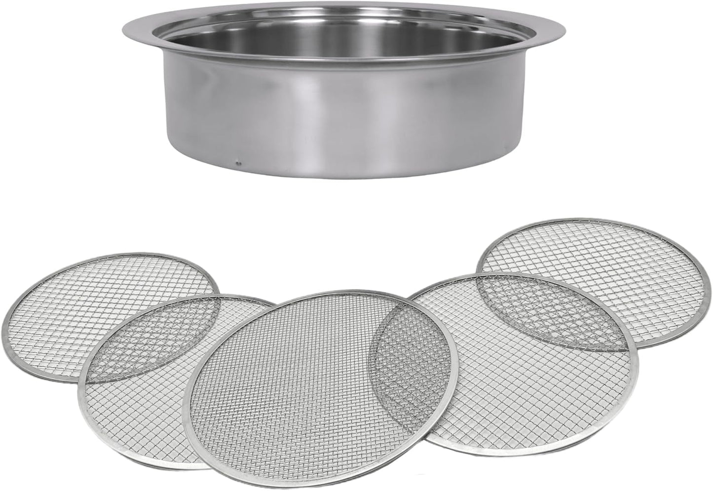 Soil Sifter Set with 5 Sieve Meshes for Compost Soil and Rocks
