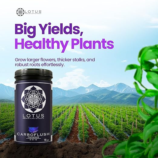 Carboflush Pro Series - Harvest Flavor Enhancer, Naturally Derived Nutrient Powder for Soil, Hydroponics & Coco Coir, Premium Fertilizer, Water Soluble Hydroponic Solution, Indoor/Outdoor Use - 18 oz
