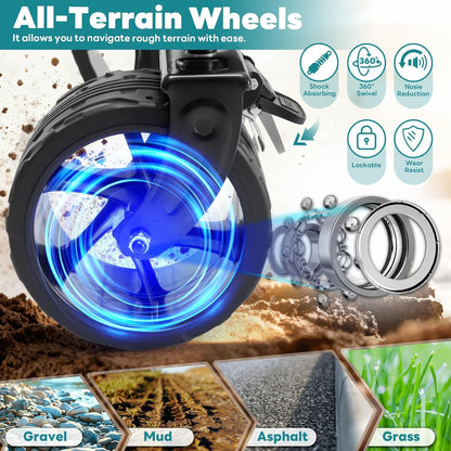 OLIXIS Collapsible Wagon Cart - 440lbs Foldable Extra Long Heavy Duty Utility Wagon with Wheels, Portable Storage Grocery Cart for Camping, Shopping, Sports, Beach, Garden (Black, 48" L)