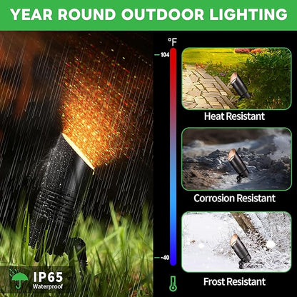 RGBCW Landscape Spotlights Low Voltage - Smart Color-Changing LED 12V Uplights, Spot Lights Outdoor Waterproof, App Control Works with Alexa, Aluminum Black for Outside Trees Wall 4 Pack
