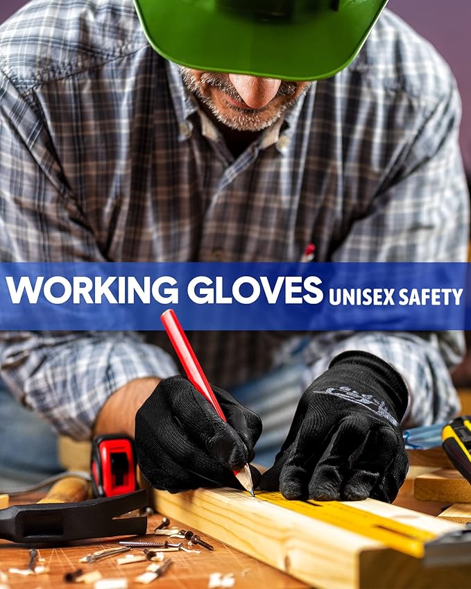 Honeydak 36 Pairs Gardening Gloves for Men Women Breathable Rubber Coated Garden Gloves