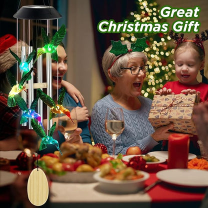 Hummingbird Decorative Mobiles Gifts, Solar Hummingbird Wind Chimes, Gifts for Mom, Women, Grandma, Garden Courtyard Lawn Decor, Gift for Christmas and New Year