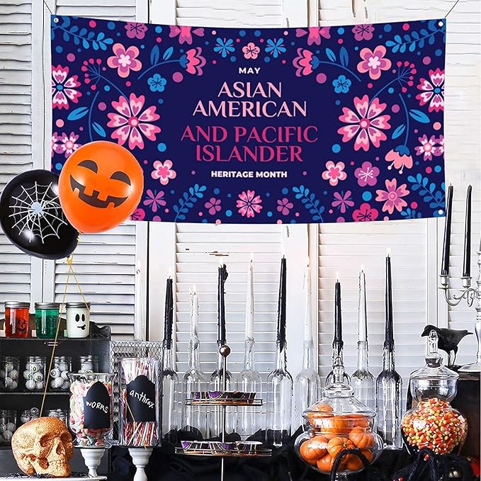 Asian Asian American and Pacific Islander Heritage Month Banner 3 x 6 ft Outdoor Yard Garden Flag Party Decoration Poster