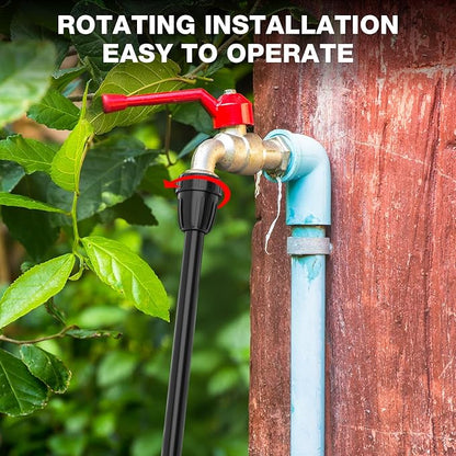 Bonviee 10 Pack 3/4” Female Hose Thread to 1/2” Drip Irrigation Tubing Adapter, Leak-Proof Garden Faucet Connector with Lock Nut & Gasket, No Clamp Needed, for DIY Drip Systems, Hose Bibb, Spigot