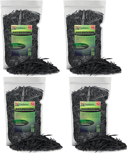 Gardenera Organic Black Mulch - Provide Natural Nutrients for Strong and Resilient Plants - 20 QUARTS