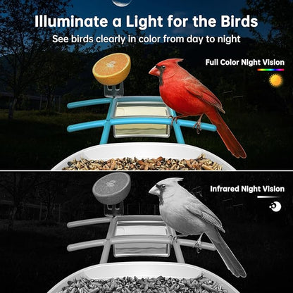 SMONET Bird Feeder with Camera B300: Smart Birdhouse Camera AI Recognition Solar Powered,Outdoor Wireless WiFi Birdfeeder Watching Live Video,Funny Birthday Gifts for Mom Mother Grandma Daughter