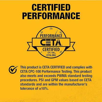 DeWalt DXPW3425E-S 3400 PSI Gas Pressure Washer, 2.5 GPM Axial Cam Pump, 208cc Recoil with Electric Start Engine, Spray Gun and Wand, 5 QC Nozzles, 5/16-in. x 25-ft. Hose, 49-State