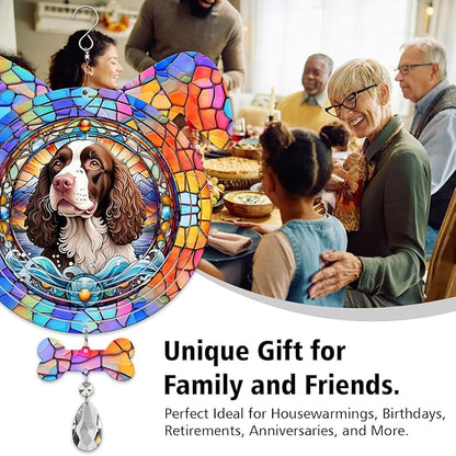 American Water Spaniel Dog Ears Wind Spinner, American Water Spaniel Wind Spinner Hanging for Yard and Garden