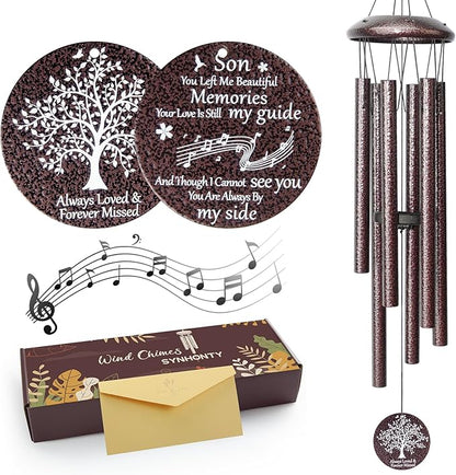 Memorial Gifts for Loss of Son, 25'' Memorial Wind Chimes for Loss of Son, Sympathy Gifts Bereavement/Condolence/Remembrance Gifts