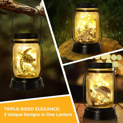 Sea Turtle Gifts for Women/Men Turtle Lovers Solar Lantern Mom Birthday, Mothers Day, Christmas Gifts, Solar Garden Decoration Outside for Yard, Patio,Backyard,Porch