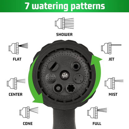 NEXCOVER Hose Nozzle 2PK, Garden Hose Nozzle with 7 Adjustable Watering Patterns, ABS Hose Nozzle Sprayer, Non-Slip Water Spray Nozzle for Watering Plants & Lawns, Cleaning, Washing Pets & Cars
