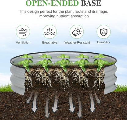 BPS Metal Raised Garden Bed, 2.5FT Diameter Galvanized Planter Raised Garden Boxes for Flower Planters, Vegetables Herb