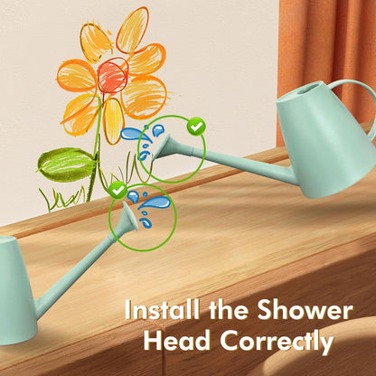 Watering Can for Indoor Outdoor Plants, Modern Small Watering Cans with Removable Nozzle, Long Spout Watering Can for Indoor Bonsai Plants Garden Flowers 1/2 Gallon 1.8L 60OZ (Green)