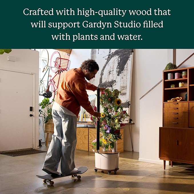 Gardyn Studio Dolly (a Rolling Cart Designed to Make Your Hydroponics Growing System Kit & Indoor Garden Tower Mobile) Easily Move Your Throughout Your Home While Protecting Your Floors