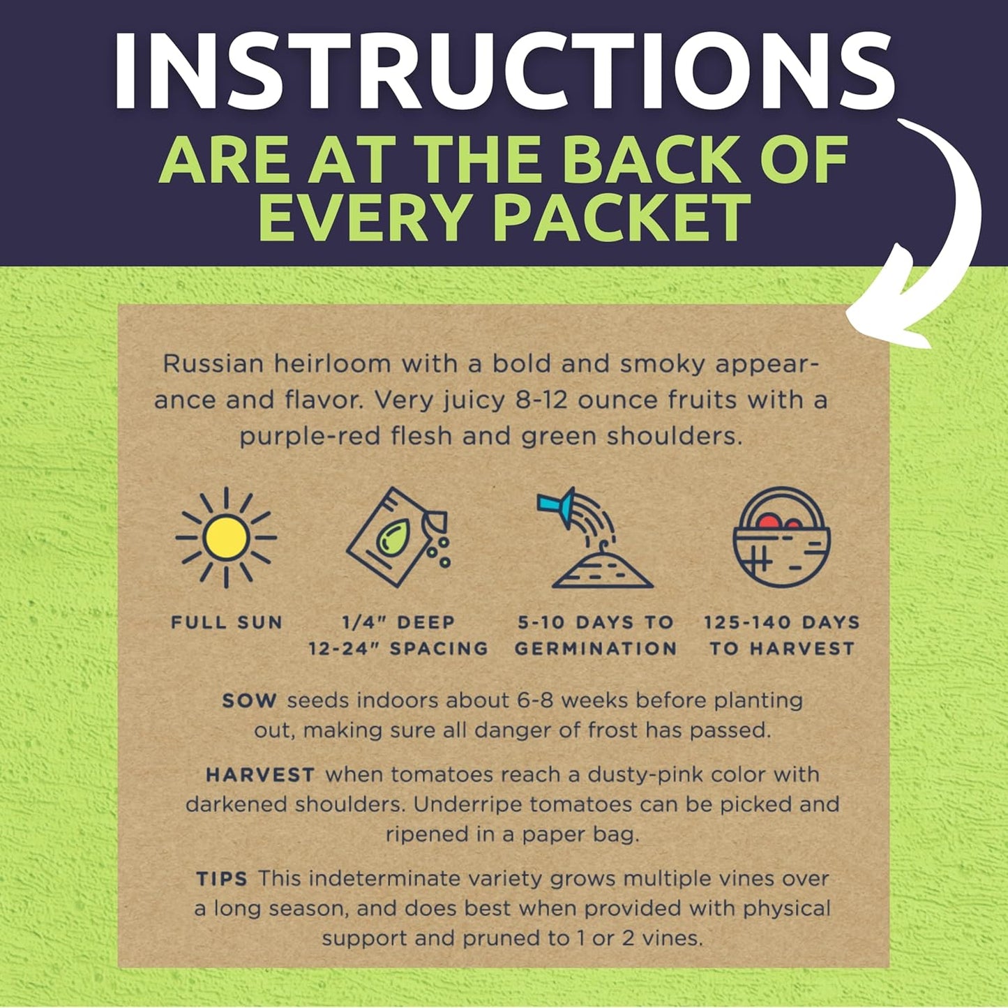 Organic Tomato Seeds Variety Pack - 9 Individual Packs - 2025 Season - Roma, Cherry, Black Krim, Yellow Pear, Pineapple and More! for Indoor & Outdoor Planting (Non-GMO, Certified Organic)