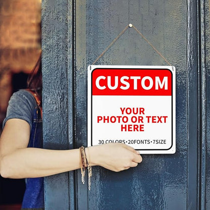 Custom Outdoor Metal Sign - Personalized for Business, Office, Home, Delivery, Road, Garden, Hazard, Parking, Decorative - 8''x8''