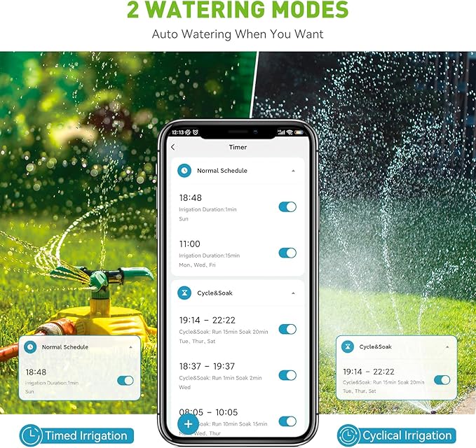 RAINPOINT Sprinkler Timer, Bluetooth Water Timer for Garden Hose, Smart Irrigation Controller, APP Remote Control (Bluetooth Connection)