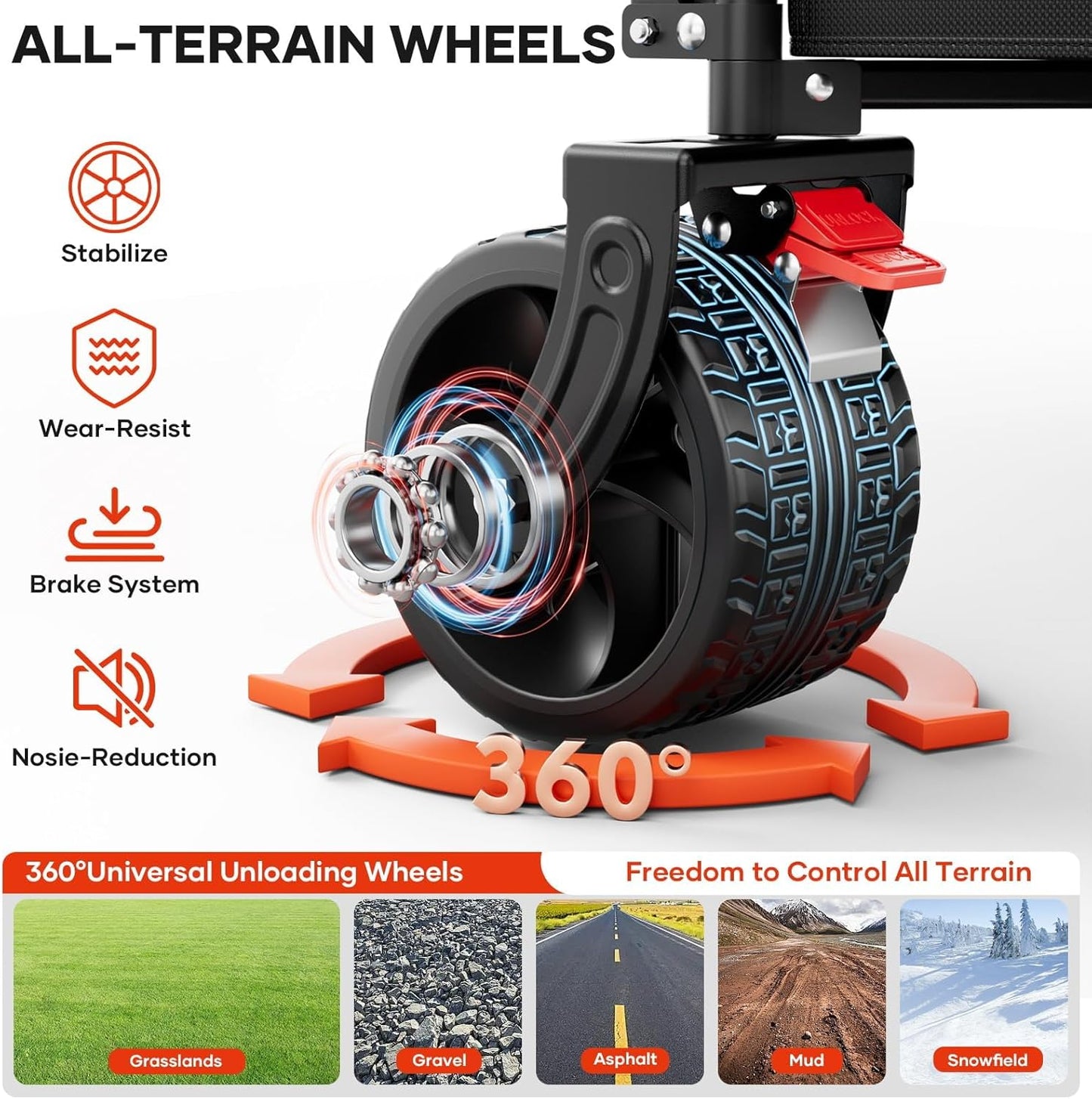 49" L Collapsible Foldable Extended Wagon with 500lbs Weight Capacity,300L Heavy Duty Beach Cart,Large Utility Wagon with Cup Holders,Cart for Sports,Outdoors,Grocery,Shopping,Black