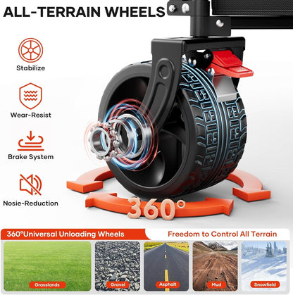 49" L Collapsible Foldable Extended Wagon with 500lbs Weight Capacity,300L Heavy Duty Beach Cart,Large Utility Wagon with Cup Holders,Cart for Sports,Outdoors,Grocery,Shopping,Black