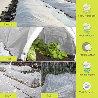 RIFNY Plant Covers Freeze Protection, 1 oz/yd² 10Ft x 50Ft Frost Cloth Plant Freeze Protection for Winter Frost Snowstorm, Frost Blankets for Outdoor Plants Protect from Birds, Pests