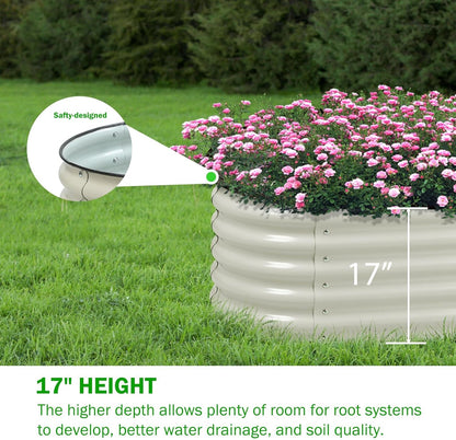 BPS 6-in-1 Metal Raised Garden Bed, 5.5x4 FT Galvanized Planter Raised Beds for Vegetables, Flowers 17'' Extra Tall