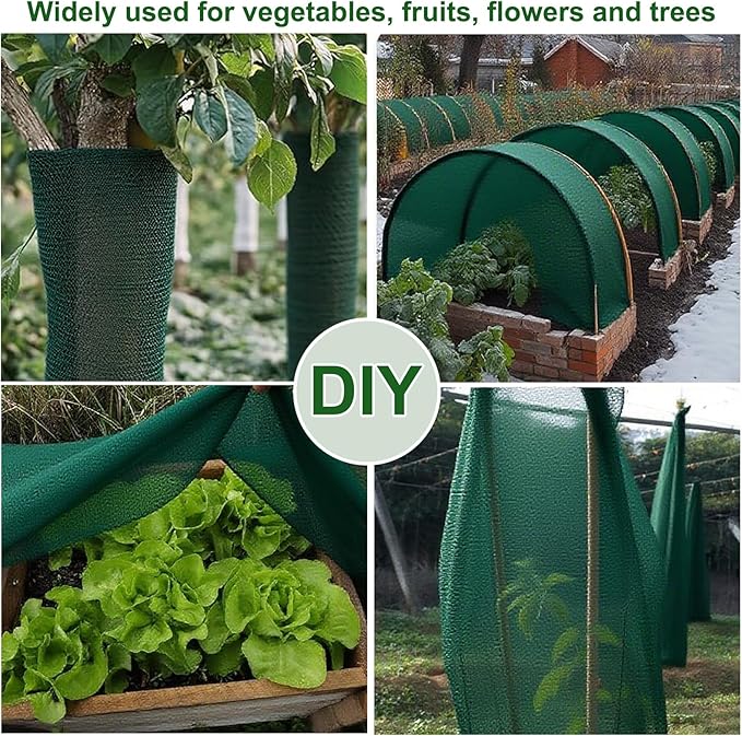 Plant Covers Freeze Protection 6.5x16.4 FT 1.2oz/yd² Green Frost Cloth Blankets for Outdoor Plants in Winter, Floating Row Cover for Vegetable Garden