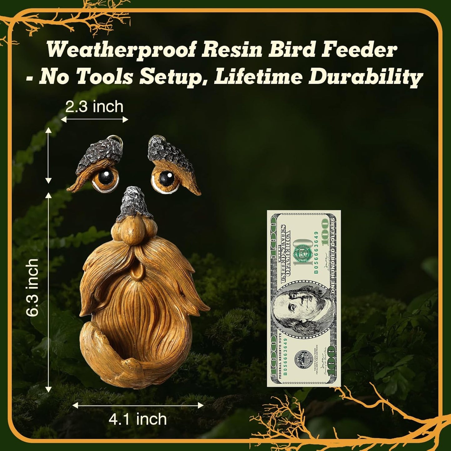 Playful Tree Faces Decor Outdoor, Whimsical Tree Decorations Outdoor for Gardens & Yards, Adding Personality to Nature for Your Lawn & Garden Ornaments (Small)