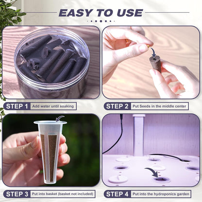 125 PCS Hydroponic Pods for Aerogarden, Grow Anything Seed Pod Kit with 50 Grow Sponges, 50 Labels 12 Grow Baskets, 12 Grow Domes and 1 Tweezers - Compatible with Hydroponics Growing System Kit