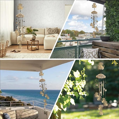 Wind Chimes for Outside, Metal Wind Chimes House Outdoor Decor for Garden Backyard Front Porch Patio, Mom Women/Men Birthday House Warming Gifts, Highland Cow Windchimes