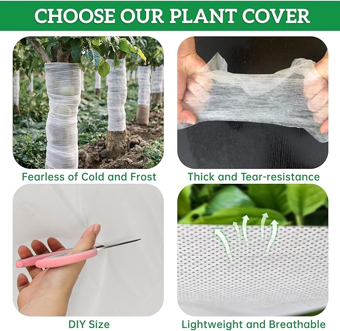 Plant Covers Freeze Protection 6.5 ft x 25 ft Fabric Frost Cloths for Outdoor Plants 1oz/yd² Floating Row Plant Blankets for Winter Frost Sun Protection
