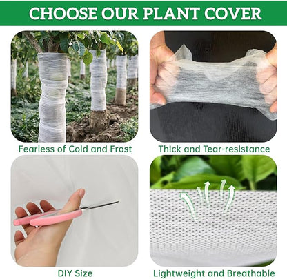 Plant Covers Freeze Protection 6.5 ft x 25 ft Fabric Frost Cloths for Outdoor Plants 1oz/yd² Floating Row Plant Blankets for Winter Frost Sun Protection