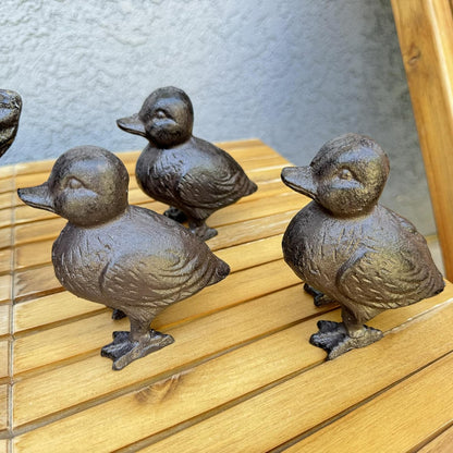 Rust Brown Cast Iron Duck Figurine (3.6" Tall) - Single Piece Vintage Style Decorative Ornament for Home, Garden, Shelf Decor HC6905