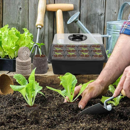 Halatool 8 Pack Seed Starter Tray with 100 PCS Peat Pellets, 96 Cells Black Plant Germination Trays for Organic Seed Starter Soil Pods for Planting Vegetables Plants Flowers Herbs - Starting Seeds Kit