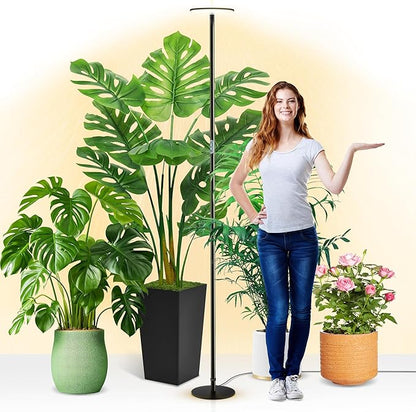 chiphy Grow Lights, 85" Full Spectrum Plant Light for Indoor Plants, 40W Grow Lamp, 10 Dimmable Brightness, Height Adjustable, Ideal for Large Tall Plants