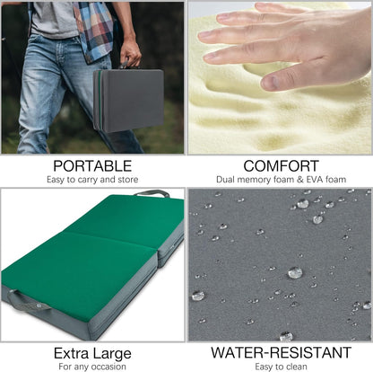 KI Store Garden Kneeling Pad Memory Form Knee Cushions for Gardening Extra Thick Knee Pad Water Resistant Prayer Pillow for Work Yoga Physical Therapy Green