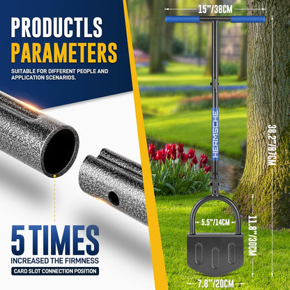 Hand Edger Lawn Tool, Sharp Half Moon Manual Grass Edger Tool with Soft T-Grip Handle for Garden, Yard, Sidewalk, Landscape, 38″