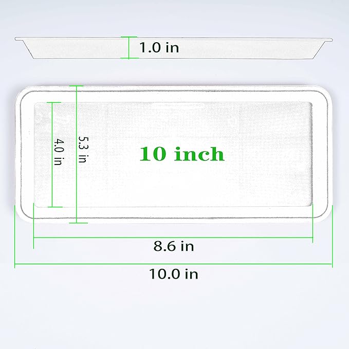 2 Pack Plastic Plant Saucer, Rectangular, Indoors Outdoor, Water Drip Tray for Flower Pot, Windowsill (5.5 x 10 Inch, Clear)