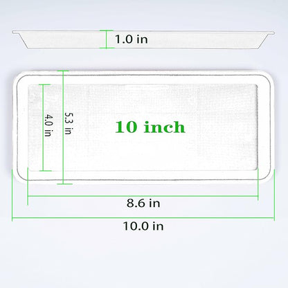 2 Pack Plastic Plant Saucer, Rectangular, Indoors Outdoor, Water Drip Tray for Flower Pot, Windowsill (5.5 x 10 Inch, Clear)