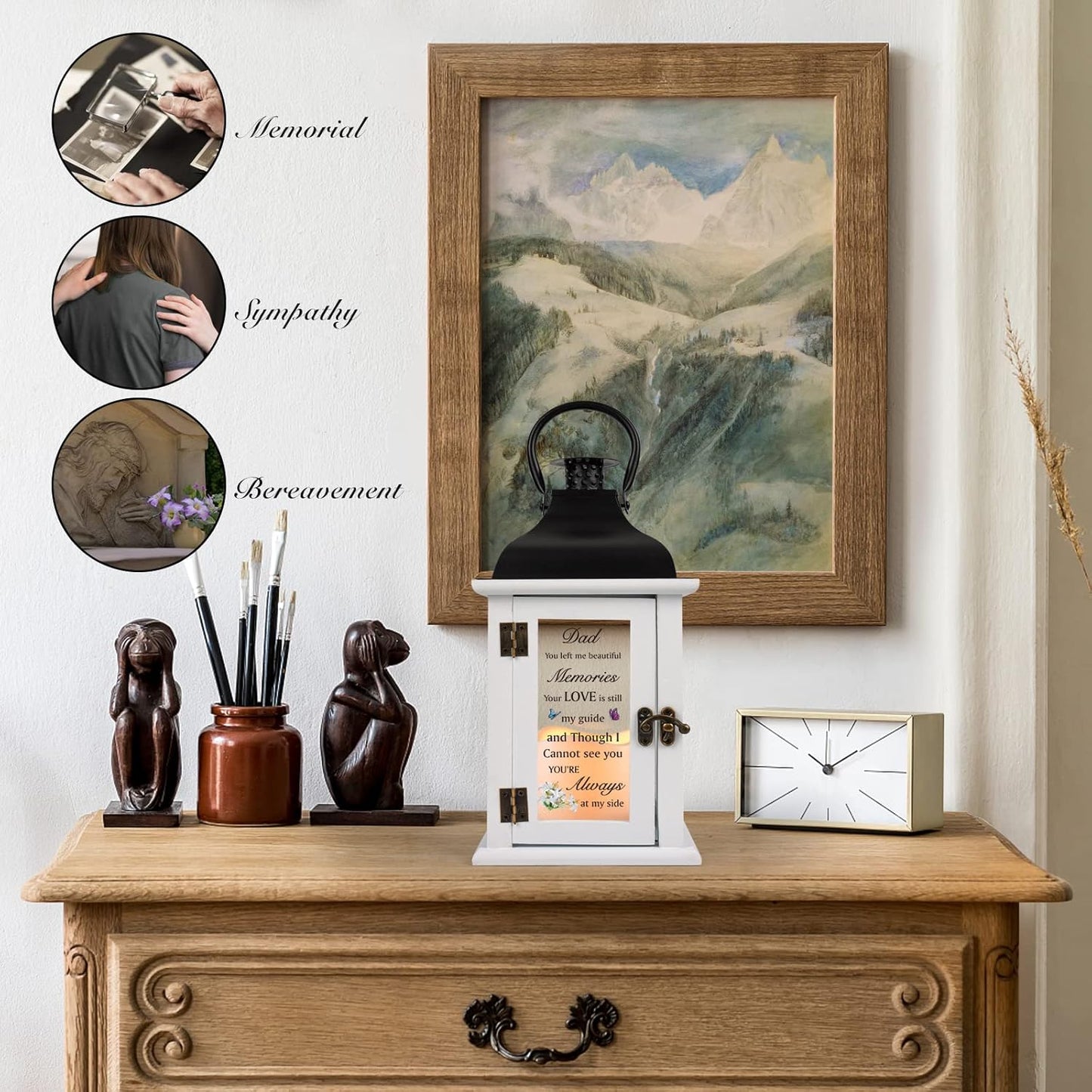 Memorial Lantern - Bereavement Sympathy Gifts for Loss of Father Memorial Gifts for Loss of Father Thoughtful Funeral Gifts for Loss of Father Remembrance Gifts for Loss of Loved One