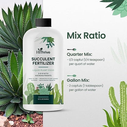 32oz Succulent Fertilizer - Makes 64 Gallons of Succulent Plant Food for Succulents Plants Live, Liquid Fertilizer for Succulents - Promotes Vibrant Leaves, Resilient Roots, and Plump Growth