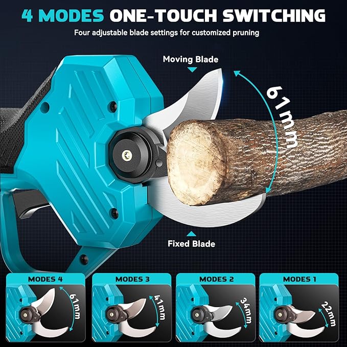 Cordless Electric Pruning Shears: 1.5-2 Inch Portable Pruning Shears Compatible with Makita 18V - Garden Pruners Tool with LCD Display