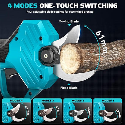 Cordless Electric Pruning Shears: 1.5-2 Inch Portable Pruning Shears Compatible with Makita 18V - Garden Pruners Tool with LCD Display