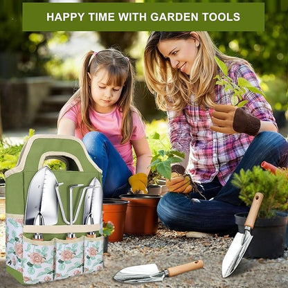 Kynup Gardening Tools, Garden Tools Set-7 Piece, Gardening Kit with Spade, Ideal Hand Garden Tool Gifts for Women, Thickened Stainless Steel, Rust-Proof, Garden Supplies, Garden Stuff