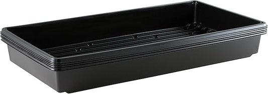 10x20 Inch Black Plastic 5 Pack Plant Propagation Tray – Growing Trays for Garden, Planting, Seedling, Soil & Hydroponic Horticulture - Microgreen Trays Grow Plants - No Drain Holes