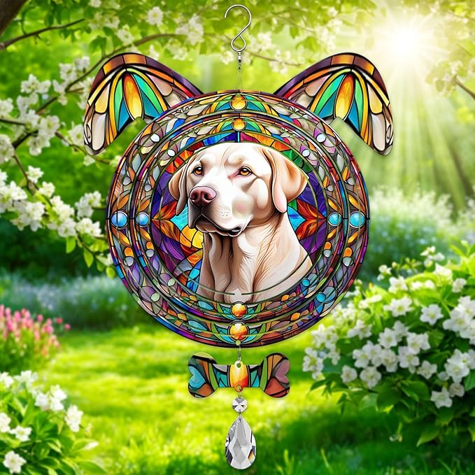 Labrador Retriever Dog Ears Wind Spinner, Labrador Retriever Wind Spinner Hanging for Yard and Garden