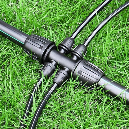 Barbed Tee 1/2" to 1/4" Drip Irrigation Fittings: 10 Pieces 1/2 Inch Tubing (1/2" ID x0.6-0.63" OD) Six-way Connectors for 16mm to 1/4 Inch Irrigation Drip System