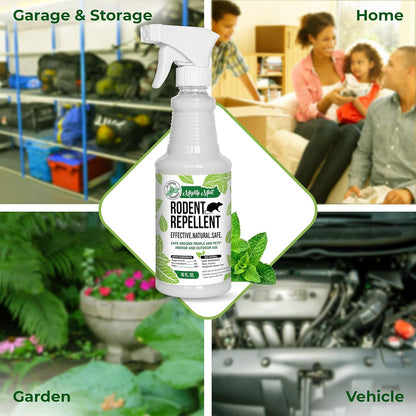Mighty Mint Peppermint Oil Rodent Repellent Spray – Natural Indoor & Outdoor Control for Mice and Rats – Plant-Based, Extra-Strong Formula - 16 oz (Pack of 2)