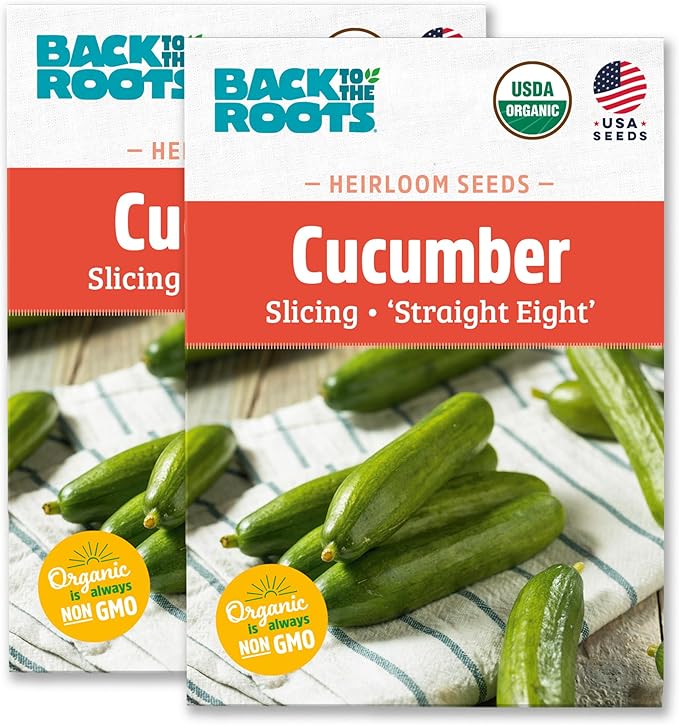 Back to The Roots 100% Organic Heirloom Seeds - Standard Cucumber Value Pack (3g Total)